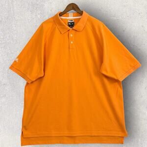 Adidas Climalite Performance Golf Polo Short Sleeve Orange Shirt Men's 2XL